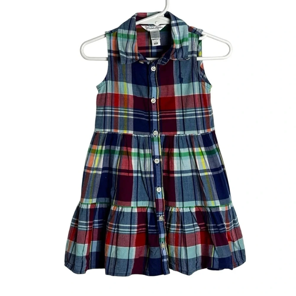 Ralph Lauren Plaid Sleeveless baby Dress size‎ 18M